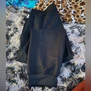 Black Yoga Drawstring Stretch Jogger Scrubs